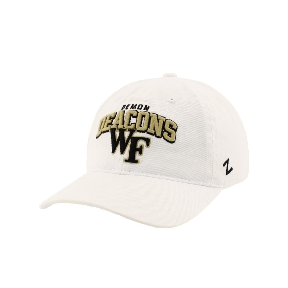 NWT Wake Forest Deacons Zephyr White Baseball Cap with Embroidered Logo